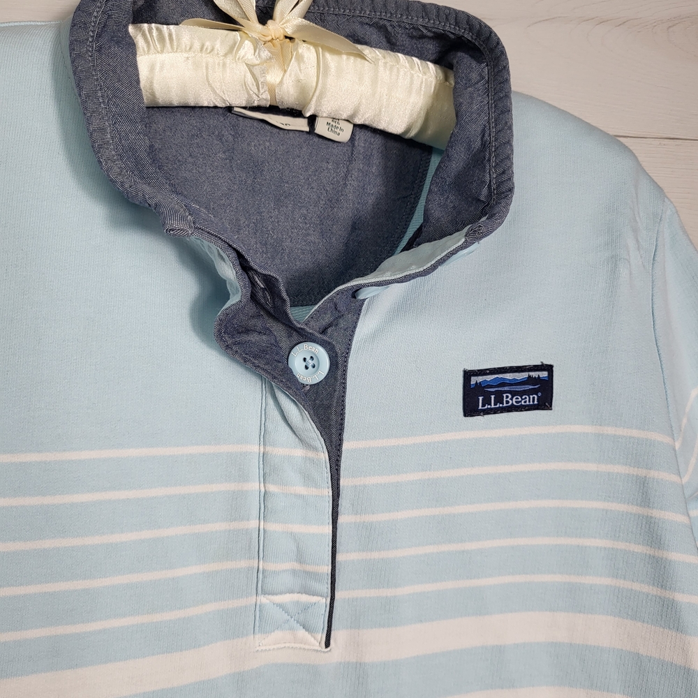 L.L.Bean Shirt Rugby Nautical Cotton Striped Preppy Academia. - Picture 2 of 6